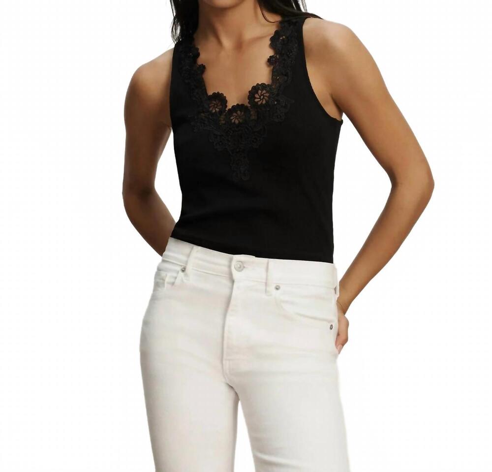 NEW VERONICA BEARD narcisa embroidered tank top in black